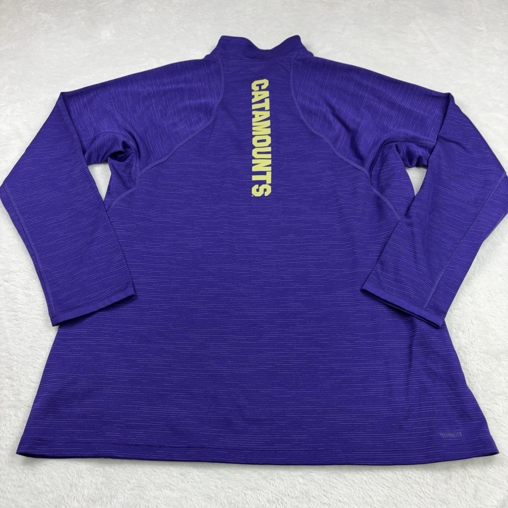 WCU Catamounts Adidas Quarter Zip Shirt Womens XL Purple Collegiate Pullover - Picture 3 of 16